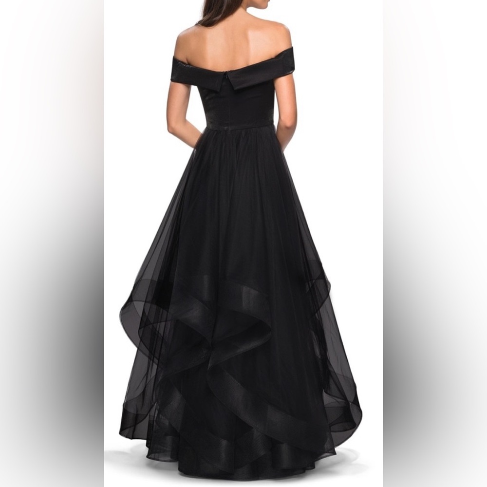 La Femme 27224 Black Off the Shoulder Evening Gown Size 10 New